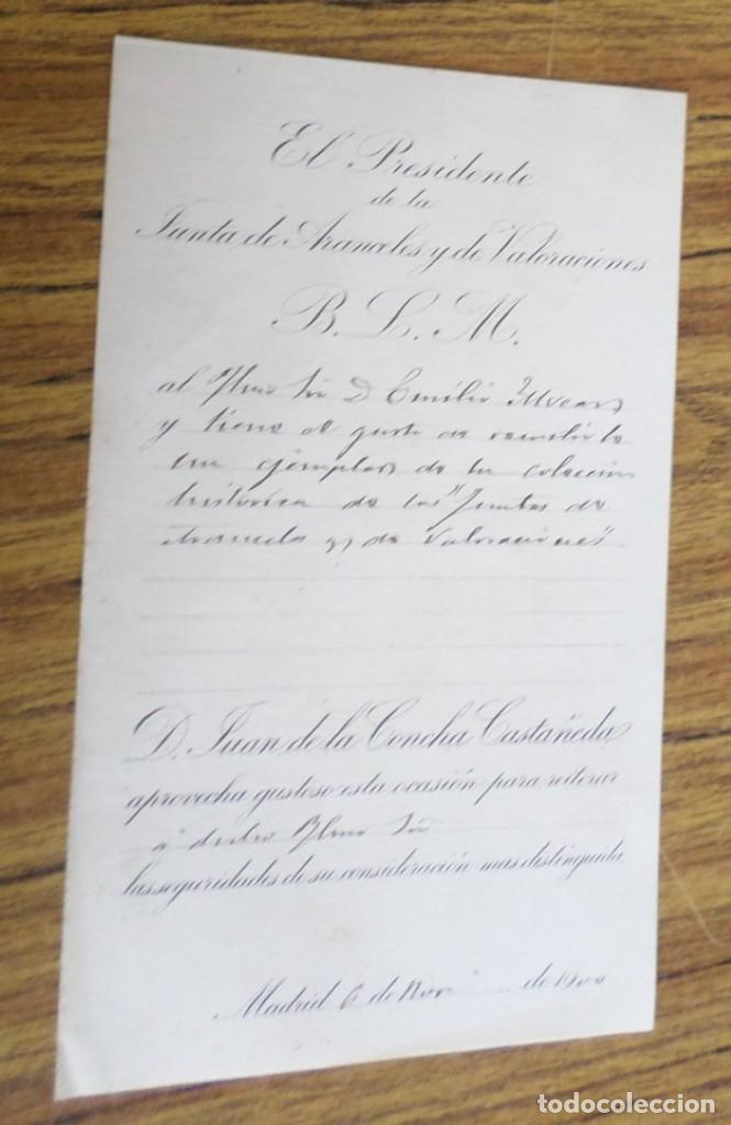 Lettres commerciales: Carta 1900 - Presidente de la junta de aranceles y de valoraciones BLM