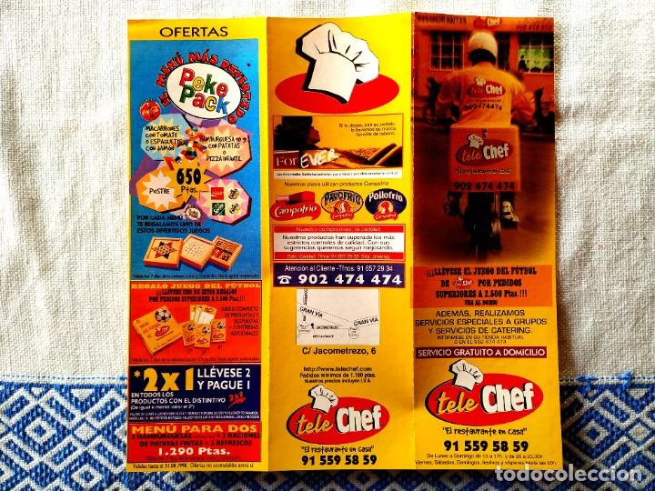 Cartas comerciales: TR&Iacute;PTICO DE PROPAGANDA REPARTO A DOMICILIO TELE CHEF - 1998 - Foto 1