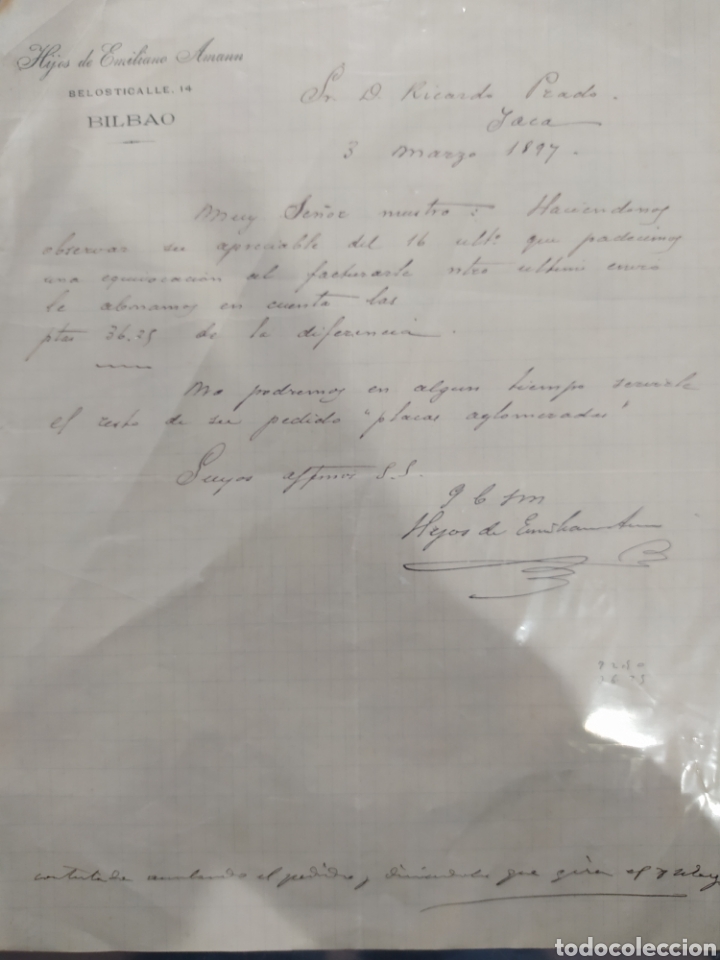Cartas comerciales: Hijos de Emiliano Amann belosticalle 14 Bilbao