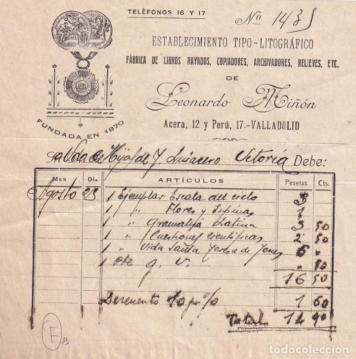 Gesch&auml;ftsbriefe: Establecimiento tipo litogr&aacute;fico Leonardo Mi&ntilde;&oacute;n Valladolid.