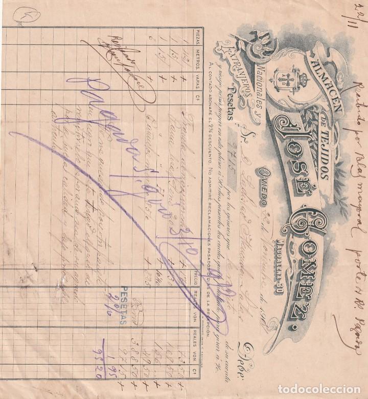 Cartas comerciales: Almac&eacute;n de tejidos. Jos&eacute; Gomez Oviedo. - Foto 1