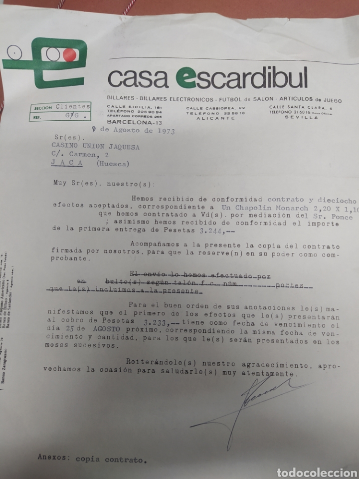 Gesch&auml;ftsbriefe: Factura casa escalibur Sevilla Barcelona Alicante