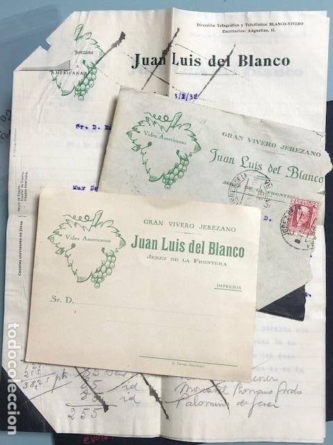 Commercial Letters: Sobre, Carta y Postal Vivero Jerezano J. L. del Blanco . A&ntilde;os 20 Jerez de la Frontera