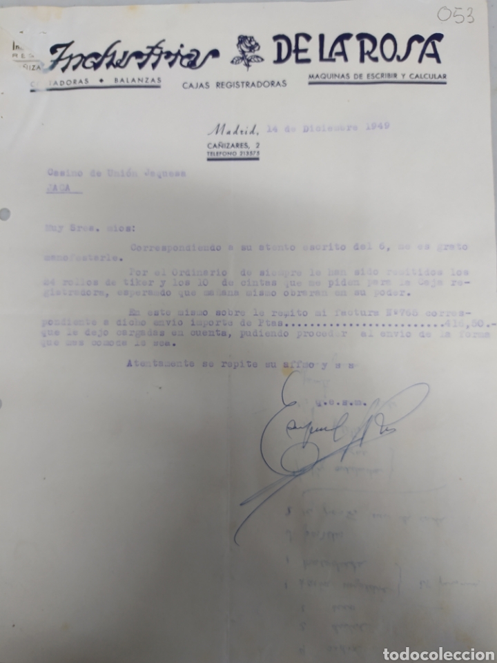 Commercial Letters: Industrias de la Rosa Madrid m&aacute;quinas de escribir 1949