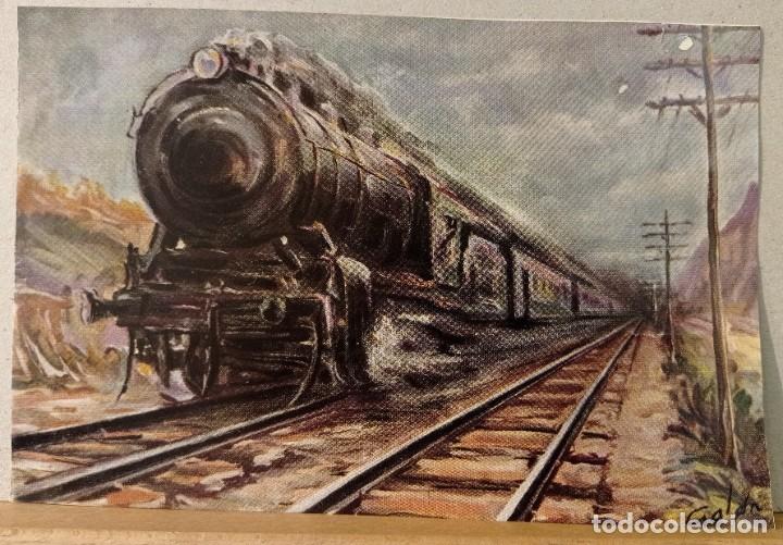 Gesch&auml;ftsbriefe: Felicitaci&oacute;n A&ntilde;o Nuevo 1953 RENFE. D&iacute;ptico 22 x 14'5 cm. Con tarjeta del Presidente de Renfe