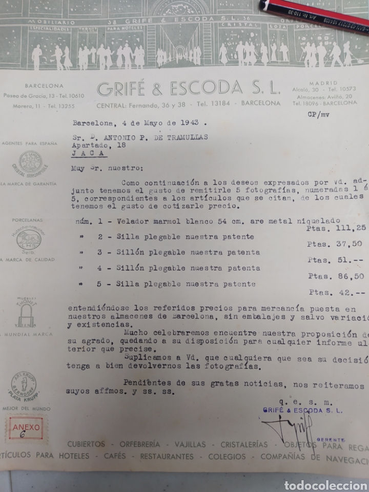 Gesch&auml;ftsbriefe: Griffith Skoda Barcelona