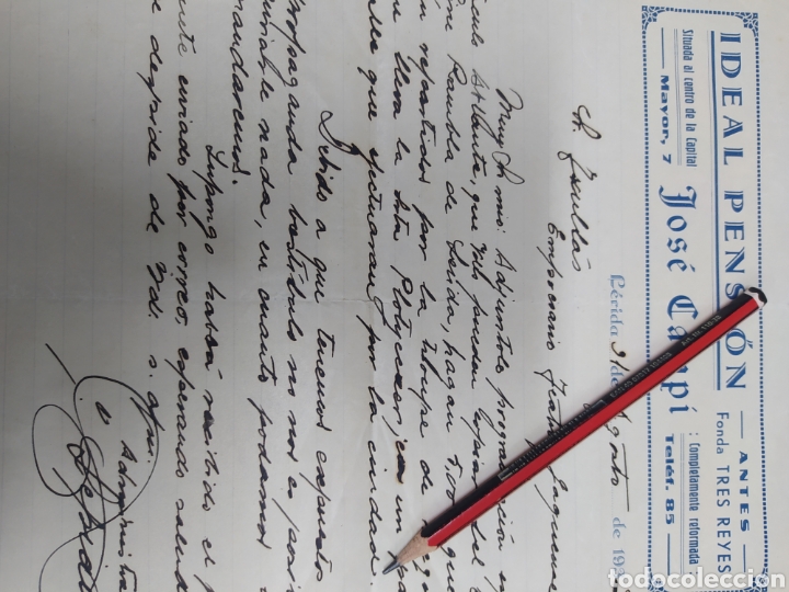 Gesch&auml;ftsbriefe: Ideal pensi&oacute;n Jos&eacute; camping L&eacute;rida 1933