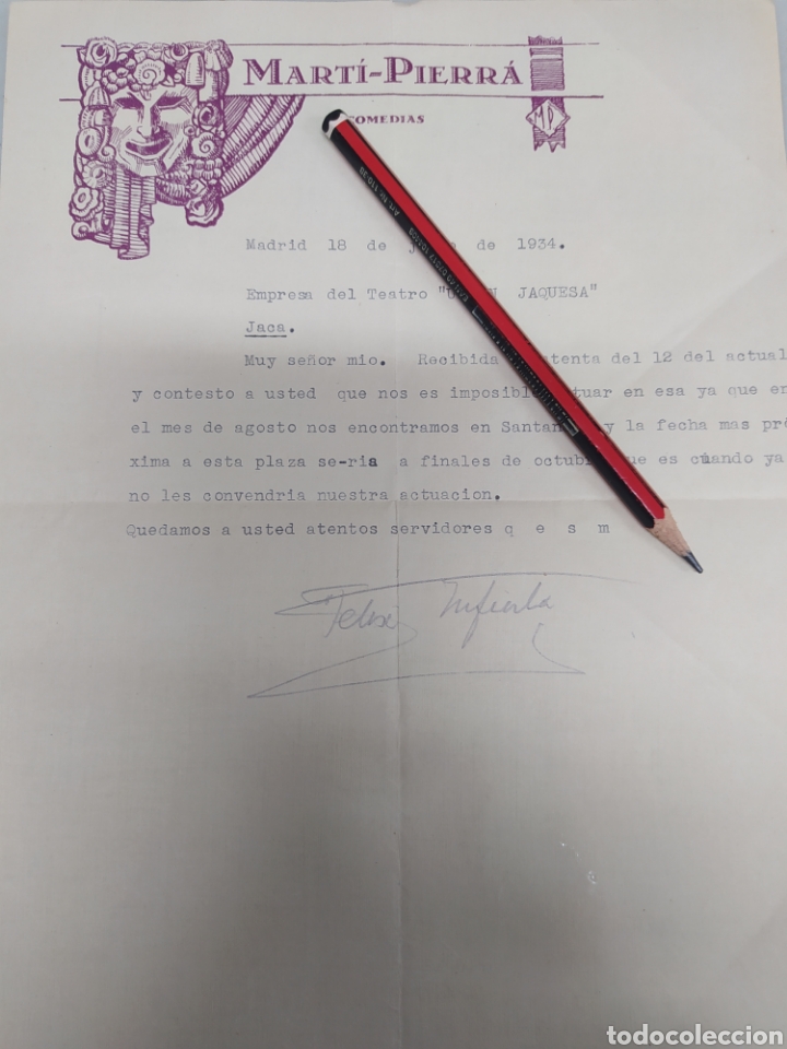 Gesch&auml;ftsbriefe: Mart&iacute;n tierra comercial medias 1934