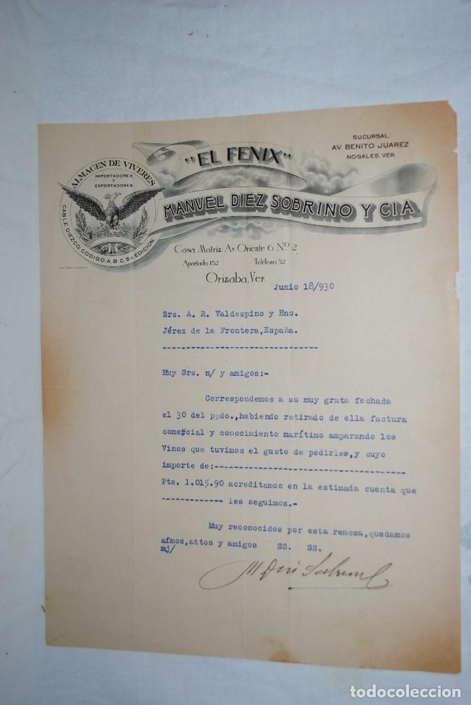 Gesch&auml;ftsbriefe: EL FENIX, ALMACEN DE VIVERES , MANUEL DIEZ SOBRINO .