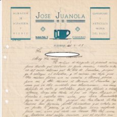 Cartas comerciales: CARTA COMERCIAL EN GUERRA CIVIL FIGUERAS, 1938 / FALTA DE PAGO - JOSÉ JUANOLA ALMACÉN DE ALFARERÍA... Lote 320416973