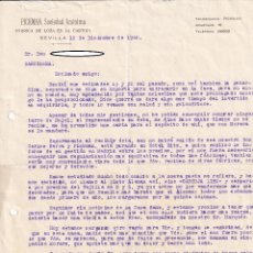 Cartas comerciales: SIMPÁTICA CARTA COMERCIAL SEVILLA, 1940 / PICKMAN, SOCIEDAD ANÓNIMA - FÁBRICA DE LOZA EN LA CARTUJA. Lote 320417063