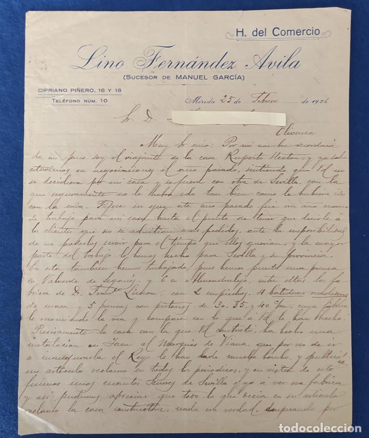 Gesch&auml;ftsbriefe: Antigua Carta comercial Lino Fern&aacute;ndez &Aacute;vila . M&eacute;rida . A&ntilde;o 1926