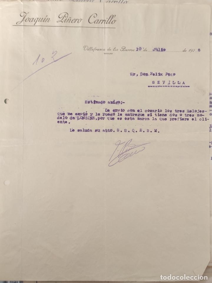 Commercial Letters: 23 Cartas comerciales Joaqu&iacute;n Pi&ntilde;ero Carrillo Villafranca de los Barros . ( Badajoz ). A&ntilde;os 20