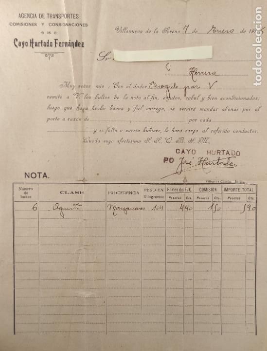 Lettres commerciales: 3 Cartas comerciales Cayo Hurtado Fern&aacute;ndez . Villanueva de la Serena . ( Badajoz ). A&ntilde;o 1918