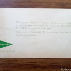 Cartas comerciales: EL CORTE INGLÉS, ANTIGUA NOTA PARA UN CLIENTE DE EL DEPARTAMENTO DE CUENTAS