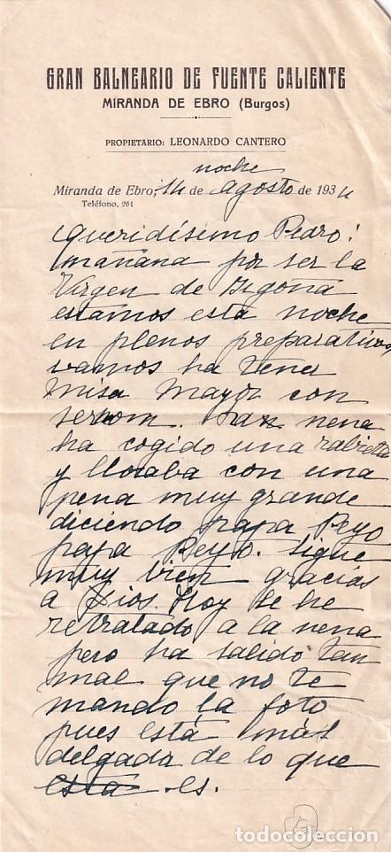 Commercial Letters: GRAN BALNEARIO DE FUENTE CALIENTE MIRANDA DE EBRO. PROPIETARIO LEONARDO CANTERO.
