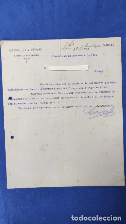 Lettres commerciales: Antigua Carta comercial F&aacute;brica de Abonos Carrillo y C&iacute;a . Granada . A&ntilde;o 1914