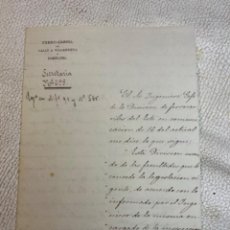 Cartas comerciales: CARTA MANUSCRITA FERROCARRIL DE VALLS A VILANOVA Y LA GELTRU Y BARCELONA 1880. DIRECTOR GENERAL.