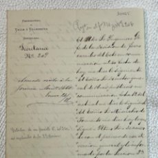 Cartas comerciales: CARTA MANUSCRITA FERROCARRIL DE VALLS A VILANOVA Y LA GELTRU Y BARCELONA 1881. DIRECTOR GENERAL.