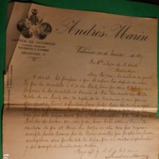 Cartas comerciales: VALENCIA FABRICA DE GUITARRAS ANDRES MARIN CARTA COMERCIAL 1917. Lote 324974328
