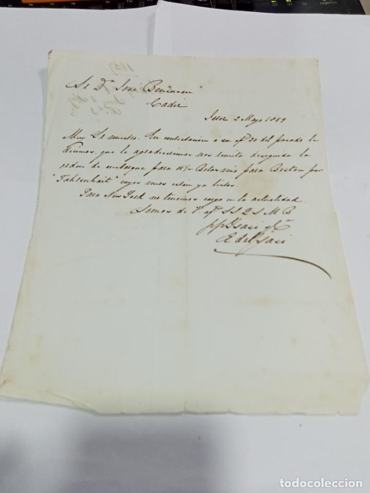 Lettres commerciales: CARTA COMERCIAL. DE ISASI Y CIA A JOSE BENSUSAN. CADIZ. 1859. VER