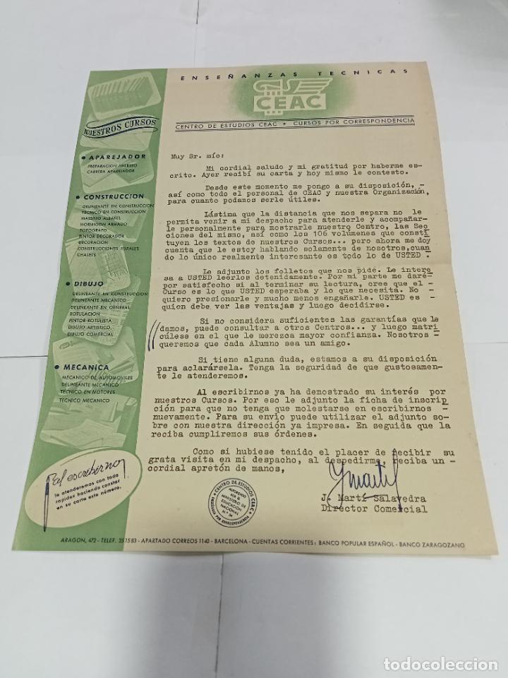 Lettres commerciales: CARTA COMERCIAL. ENSE&Ntilde;ANZAS TECNICAS CEAC. CURSOS POR CORRESPONDENCIA. A&Ntilde;OS 70. VER