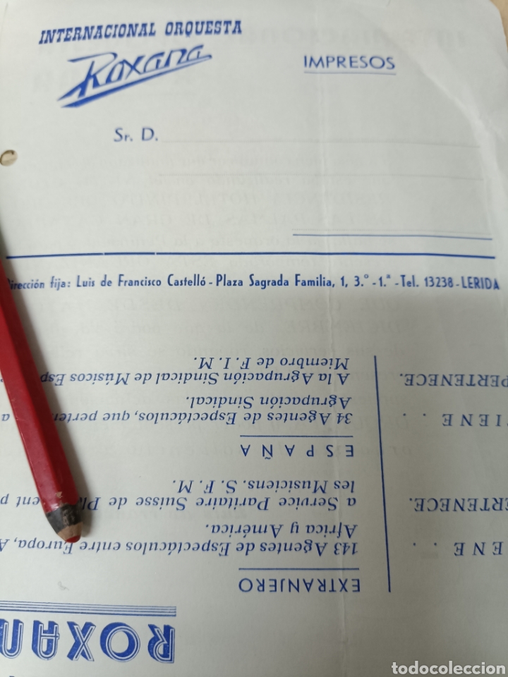 Lettres commerciales: Internacional orquesta Rosana L&eacute;rida