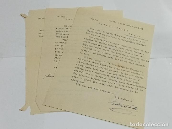 Gesch&auml;ftsbriefe: LOTE DE 3 CARTAS. 1957. GOSSHIEF SANTTN A RAFAEL FALLA DE JEREZ. ENVIO Y RECEPCION DE VINOS. VER