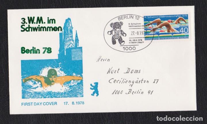 Commercial Letters: ALEMANIA FIRDT DAY COVER 3 WELTMEISTERSCHAFT IM SCHWIMMEN 1978