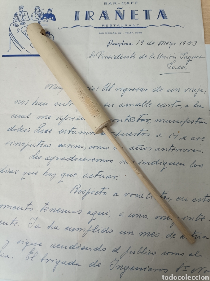 Commercial Letters: Pamplona ira&ntilde;eta bar caf&eacute; restaurante 1953