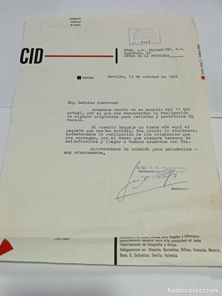 Lettres commerciales: CARTA COMERCIAL. PUBLICIDAD CID. SEVILLA. 1962
