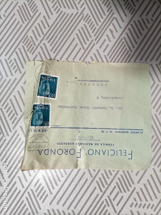 Commercial Letters: Antigua carta comercial. Feliciano Foronda. Fabrica de mantones bordados. Sevilla