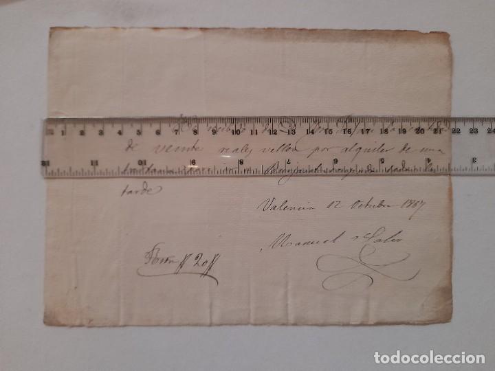 Commercial Letters: Recibo por pago de un alquiler de una tartana por toda la tarde de Valencia a Burjasot 1867