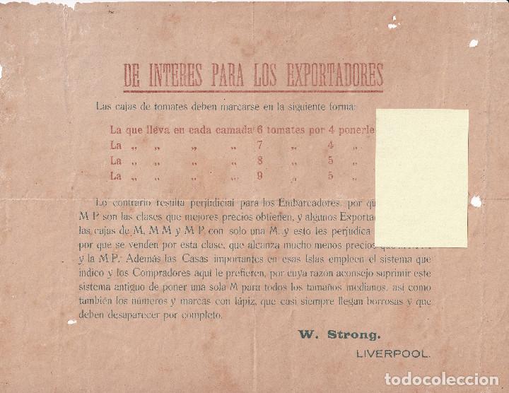 Lettres commerciales: CANARIAS CONTROL EXPORTACION DE TOMATES