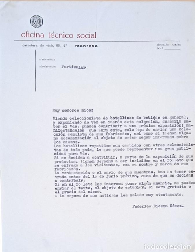 Lettres commerciales: CARTA COMERCIAL. OFICINA TECNICO SOCIAL, MANRESA, BARCELONA. 1962.