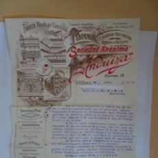 Cartas comerciales: CARTA LABORAL FÁBRICA DE JOYERÍA ,PLATERÍA Y ORFEBRERÍA, ANDUIZA S.A., BILBAO 1904, VER FOTOS. Lote 336398223