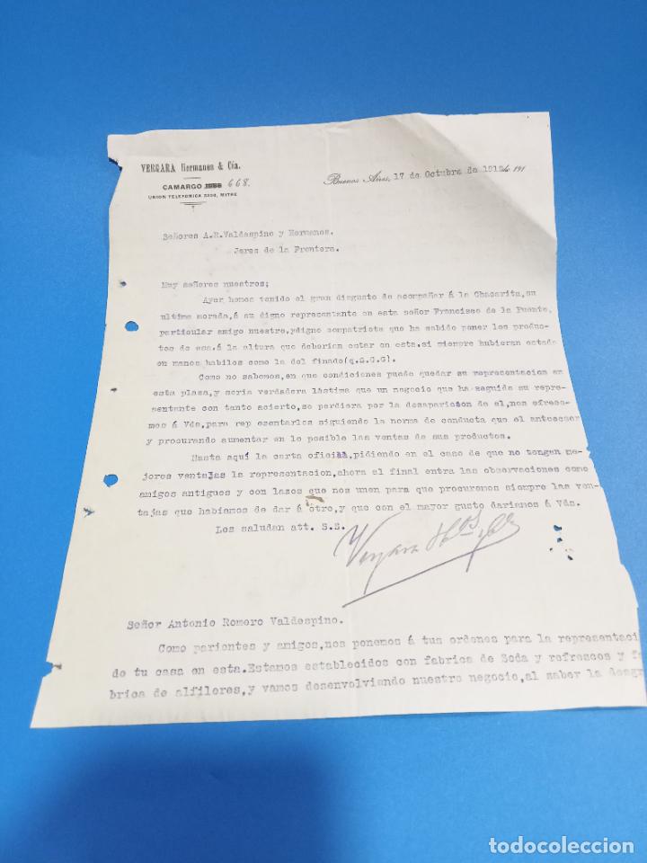 Lettres commerciales: CARTA COMERCIAL. VERGARA HERMANOS & CIA. BUENOS AIRES. 1912.
