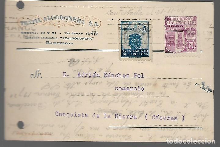 Cartas comerciales: BARCELONA-CARTA COMERCIAL-TEXTIL ALGODONERA, S.A.- VER FOTOS