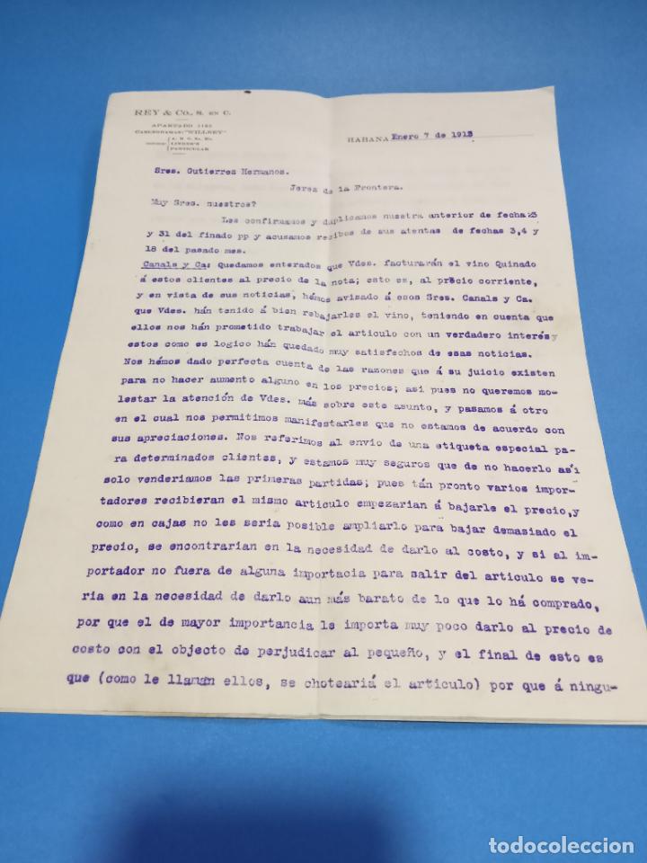 Gesch&auml;ftsbriefe: CARTA COMERCIAL. REY & CO. HABANA, CUBA. 1913. CON 4 HOJAS