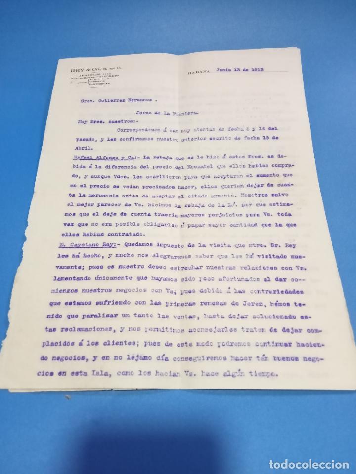 Gesch&auml;ftsbriefe: CARTA COMERCIAL. REY & CO. HABANA, CUBA. 1913. CON 3 HOJAS