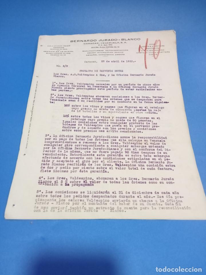 Gesch&auml;ftsbriefe: CARTA COMERCIAL. BERNARDO JURADO-BLANCO. CARACAS, VENEZUELA. MANUFACTURAS. 1923. CON 2 HOJAS