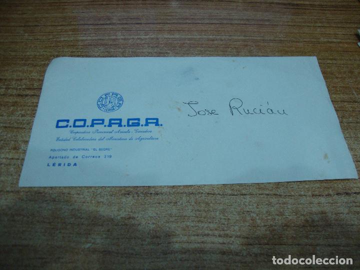 Cartas comerciales: SOBRE COMERCIAL COPAGA LERIDA - Foto 1