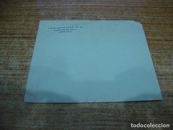 Cartas comerciales: SOBRE COMERCIAL LUIS MATUTANO LERIDA - Foto 1