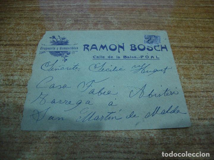 Gesch&auml;ftsbriefe: SOBRE COMERCIAL DROGUERIA Y COMESTIBLES RAMON BOSCH POAL LERIDA