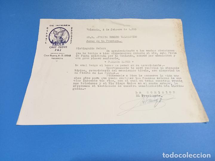 Gesch&auml;ftsbriefe: CARTA COMERCIAL. FIESTAS DE INTER&Eacute;S NACIONAL CRUZ NUEVA PAZ. VALENCIA. 1955.