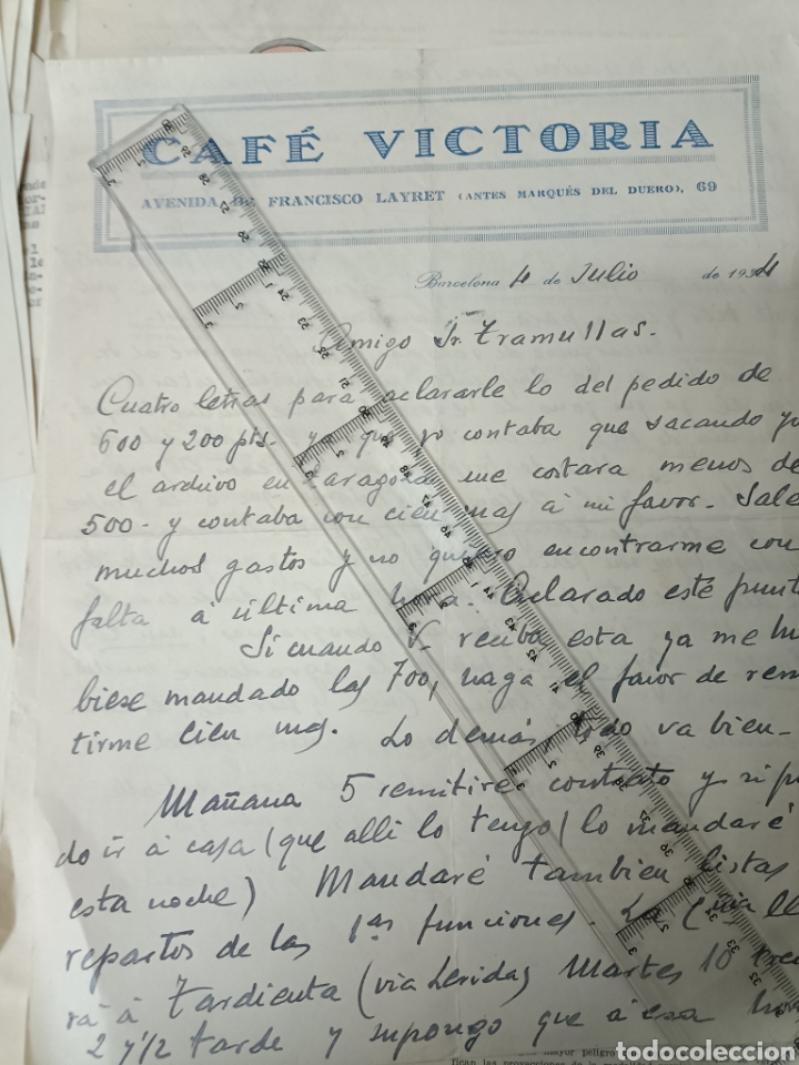 Gesch&auml;ftsbriefe: Caf&eacute; victoria Barcelona 1934