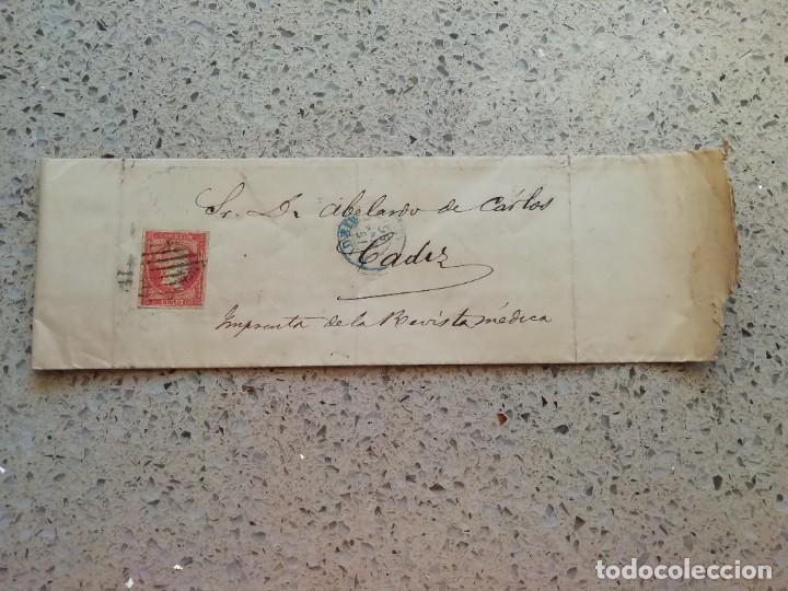 Commercial Letters: Carta 1856 de Madrid a C&aacute;diz sello Isabel II