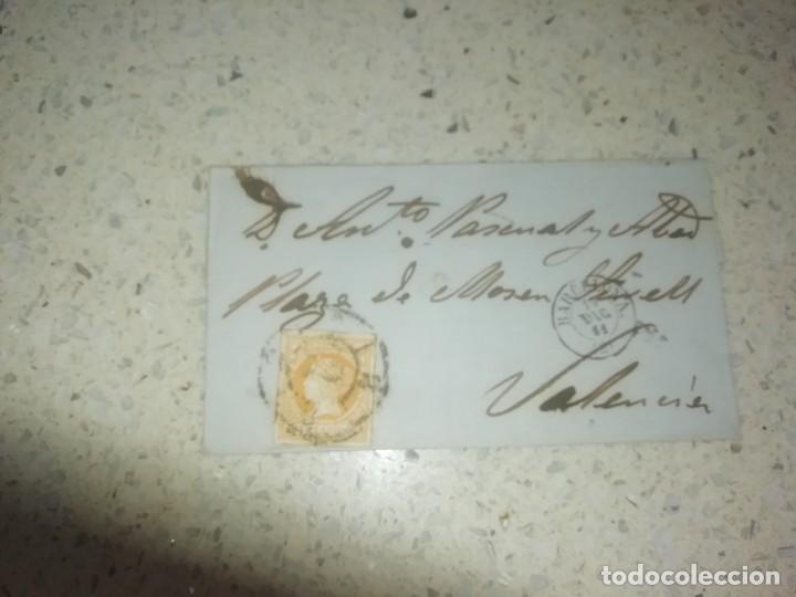 Commercial Letters: Carta envuelta 1858 con sellode Isabel II de valencia a palencia