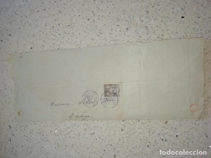 Commercial Letters: Carta manuscrita de 1886 con sello franc&eacute;s enviada de Francia a Malaga