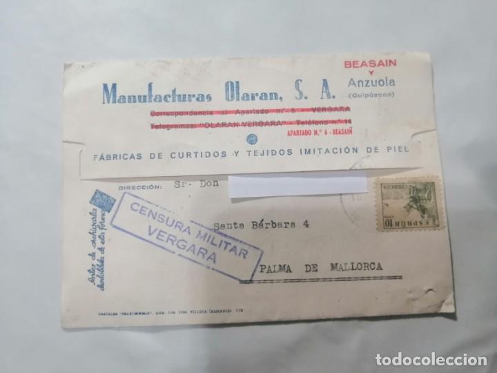 Commercial Letters: CARTA COMERCIAL MANUFACTURAS OLARAN,S.A. CENSURA MILITAR VERGARA